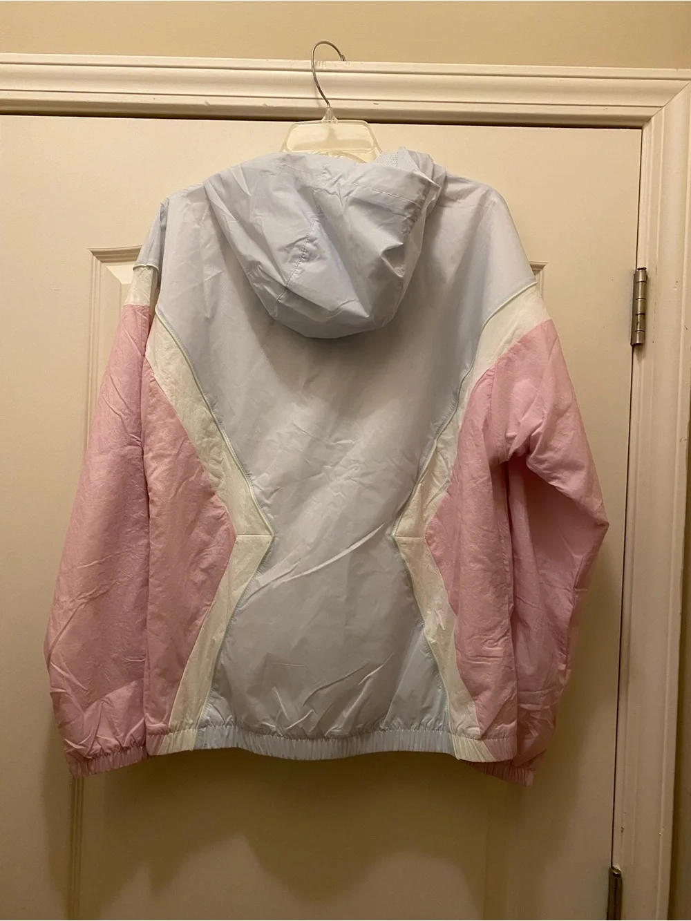 Jordan Men Colorblock Hooded Bomber Jacket - Light Blue, Pink & White